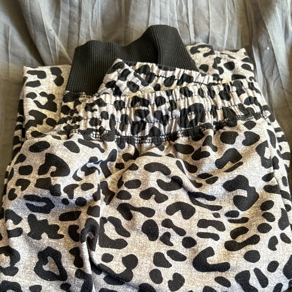 Leopard Print Joggers with Black